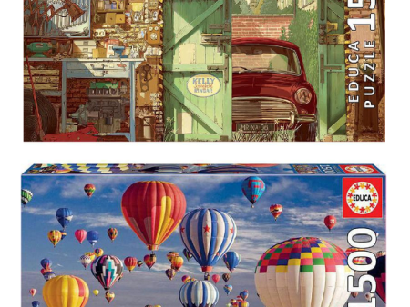 Educa puzzle 1500 pieces (Hot Air Balloons, Old Garage) Fashion