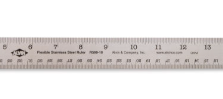 Alvin Stainless Steel Ruler - 18 , Non-Skid For Discount