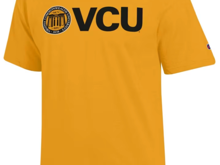 VCU Champion Tee with VCU Logo Yellow - M For Cheap