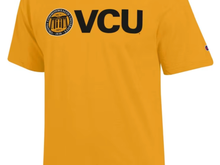 VCU Champion Tee with VCU Logo Yellow - S For Discount