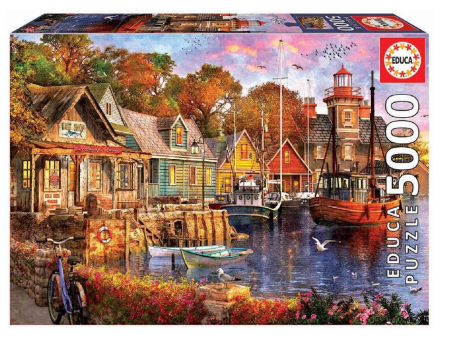 Educa puzzle 5000 pieces, the harbour evening Online