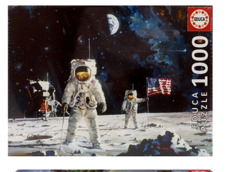 Educa Puzzle 1000 pieces (African Basket, Moon Landing, Pagoda) Discount