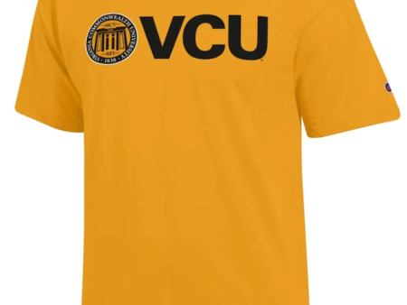 VCU Champion Tee with VCU Logo Yellow - L Online Hot Sale