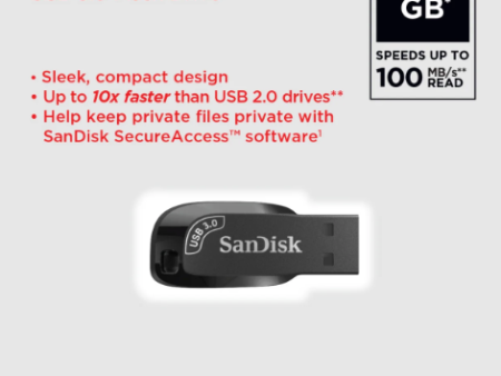 SanDisk Ultra Shift USB 3.2 Gen 1 Flash Drive - 256GB (Black) Online Hot Sale