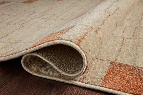 Bowery Rug in Tangerine   Taupe by Loloi II Supply