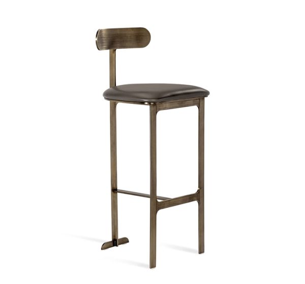 Hollis Bar Stool in Grey & Bronze Fashion