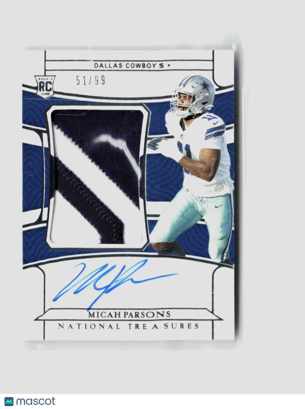 2021 National Treasures Micah Parsons True Rookie Patch Auto 51 99 #198 Online