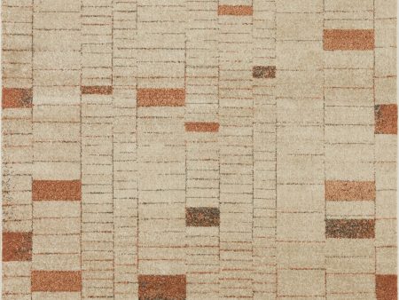 Bowery Rug in Tangerine   Taupe by Loloi II Supply