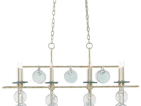 Sethos Rectangular Chandelier in Silver Granello design by Currey & Company Sale