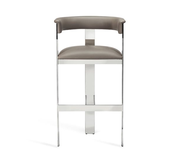 Darcy Bar Stool - Grey  Nickel Fashion