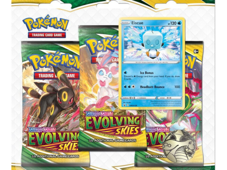 Pokemon Evolving Skies 3 Pack Blister [Eiscue] - SWSH07 Online Sale