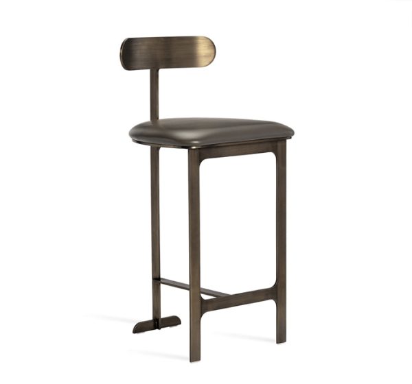 Hollis Counter Stool in Grey & Bronze For Cheap