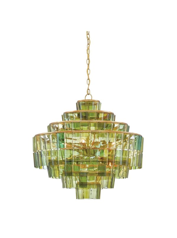 Sommelier Chandelier in Green design by Currey & Company Fashion