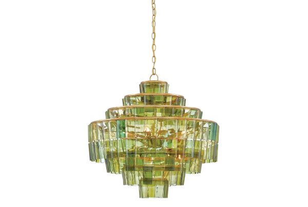 Sommelier Chandelier in Green design by Currey & Company Fashion