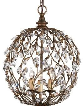 Crystal Bud Sphere Chandelier design by Currey & Company Discount