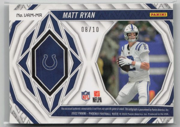 2022 Panini Phoenix Matt Ryan 08 10 Green #VAM-MR Supply