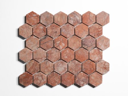 Rojo Breccia 2  Hexagon Tile Hot on Sale