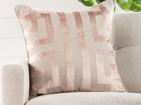 Ordella Beige & Pink Geometric Throw Pillow For Discount