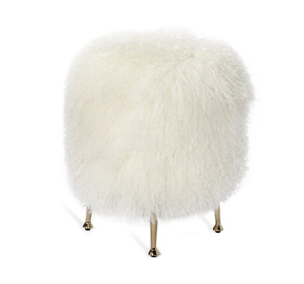 Antonia Stool - Ivory Sheepskin Online Sale