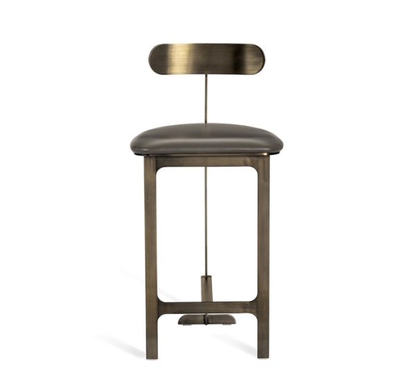 Hollis Counter Stool in Grey & Bronze For Cheap