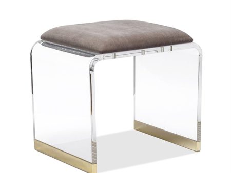 Brynn Stool in Grey Velvet Fashion