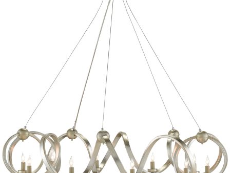 Ringmaster Chandelier in Contemporary Silver Leaf design by Currey & Company Discount