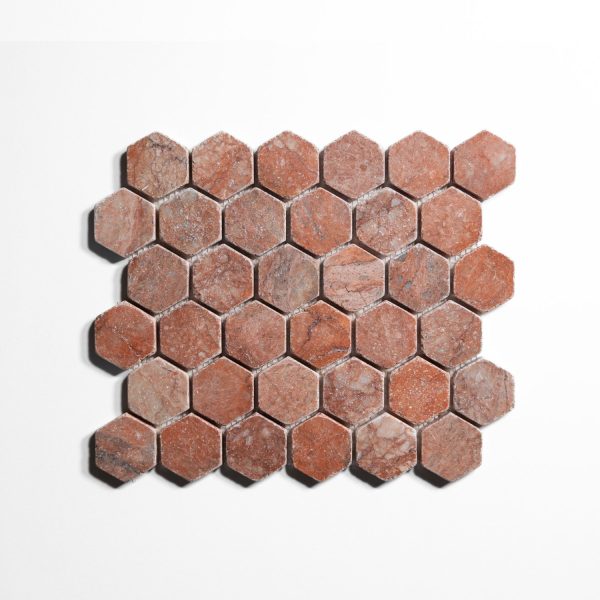 Rojo Breccia 2  Hexagon Tile Hot on Sale