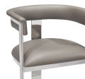 Darcy Bar Stool - Grey  Nickel Fashion