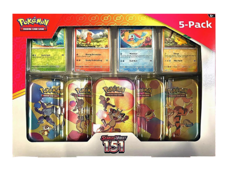 Pokemon Scarlet & Violet 151 Mini Tin 5-pack Fashion