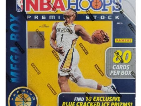 2019 20 Panini Hoops Premium Stock Basketball Mega Box (80 Cards) (Blue Prizms) For Sale