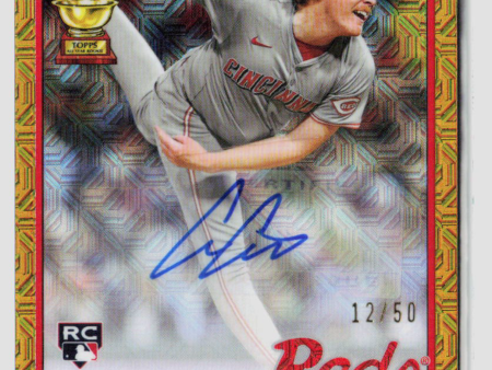 2024 Topps Chrome Andrew Abbott 35th Anniversary Gold Mojo Auto 12 50 T89CU-AU For Sale