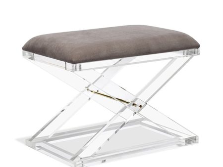 Asher Stool in Grey Velvet Fashion